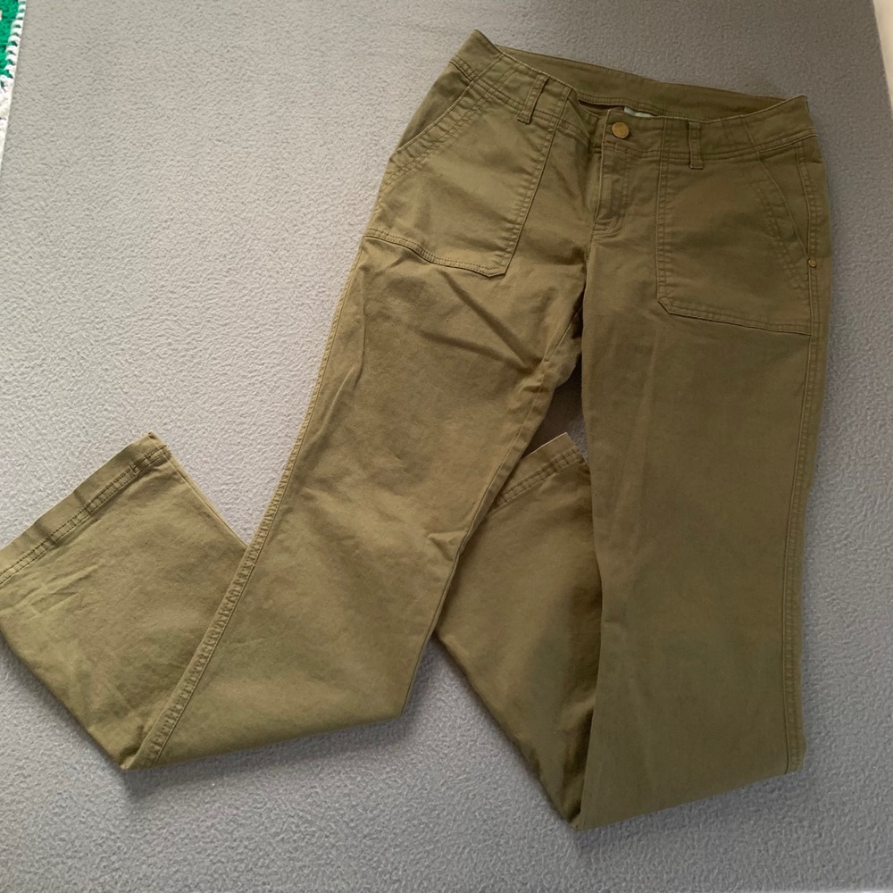 Athleta Boulder Pants Olive Green Utility Organic Cotton Blend Womens Size 6